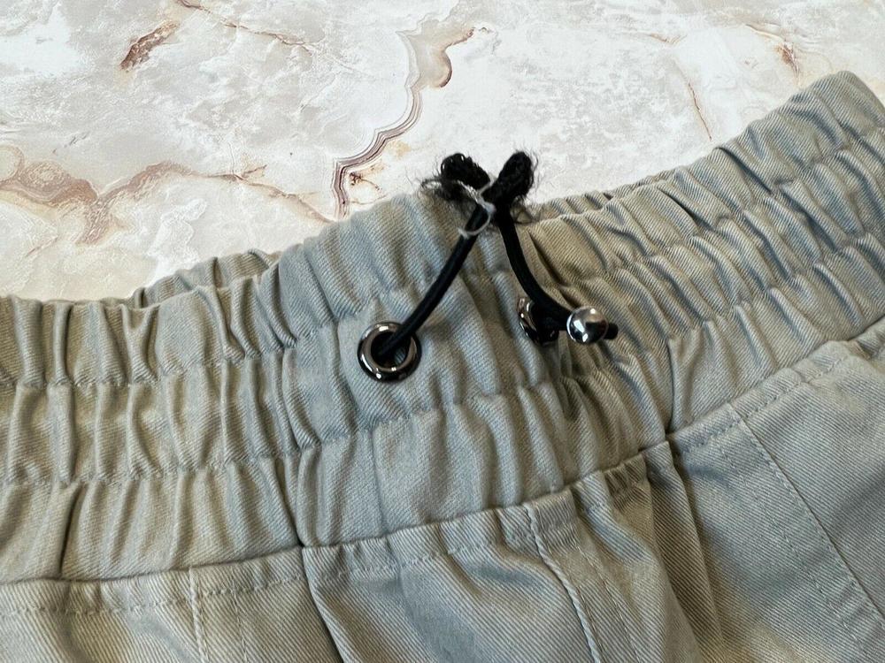 urban outfitters grey beige cargo pant trouser elastic waistband worn once Sz XS - Picture 3 of 7